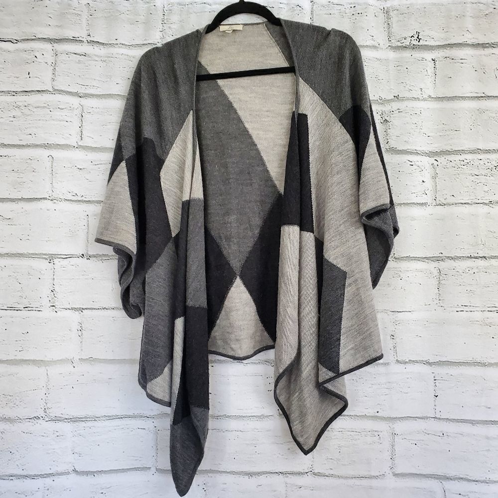 Joie Irisa Openfront Cardigan Argyle Gunmetal